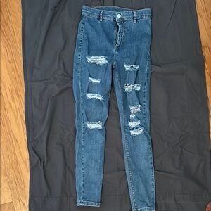 Women’s Topshop Blue Distressed Jeans